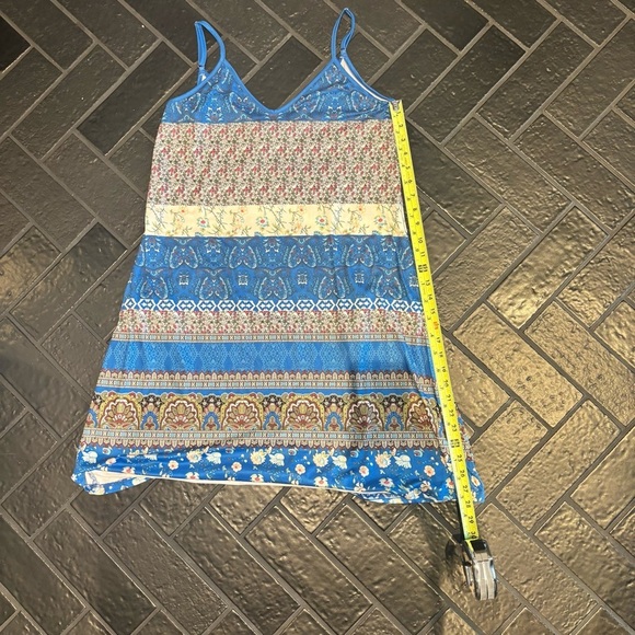 Bohemian Blue and Cream Strappy Dress - Picture 5 of 7